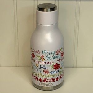 Pioneer Woman Holiday Christmas Sentiments Stainless Steel Water Bottle White